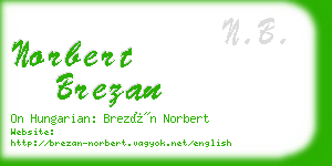 norbert brezan business card